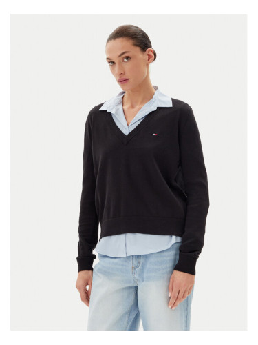 Tommy Jeans Пуловер Essential DW0DW19888 Черен Regular Fit
