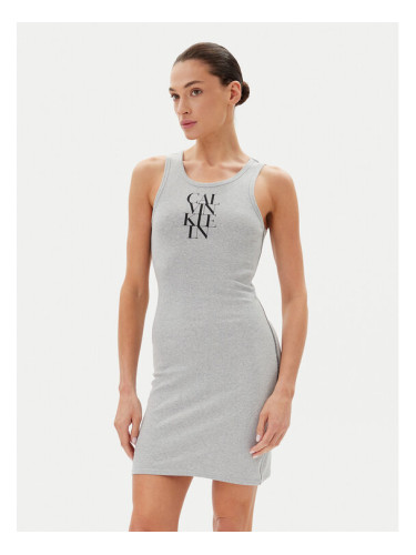 Calvin Klein Jeans Ежедневна рокля LV044C203G Сив Slim Fit