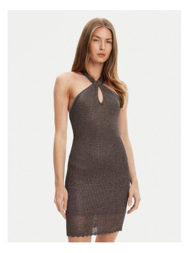 Guess Плетена рокля W5YK34 Z24F0 Сив Slim Fit