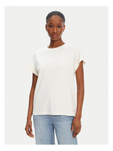 Tommy Hilfiger Тишърт Gold Button WW0WW45628 Бял Regular Fit