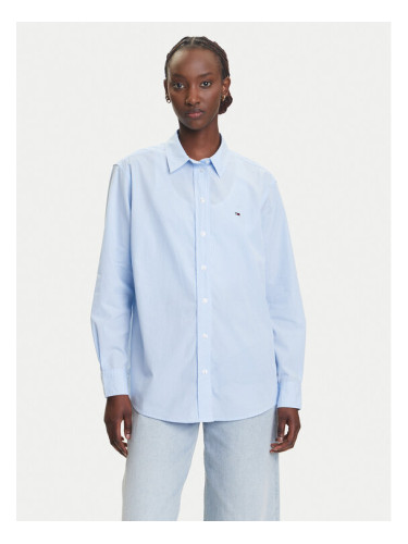 Tommy Jeans Риза Micro Gingham DW0DW20987 Син Relaxed Fit