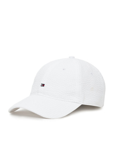 Tommy Hilfiger Шапка с козирка Flag Seersucker 6 Panel AM0AM13427 Бял