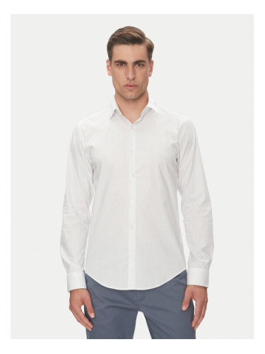 Calvin Klein Риза LV019EU005 Бял Slim Fit