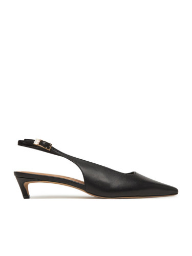 Tommy Hilfiger Обувки на ток Squared Toe Kitten Slingback FW0FW08711 Черен