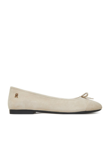 Tommy Hilfiger Балеринки Toe Cap Suede Ballerina FW0FW08909 Бежов