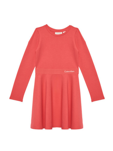 Calvin Klein Jeans Ежедневна рокля Logo Tape IG0IG02666 D Розов Regular Fit