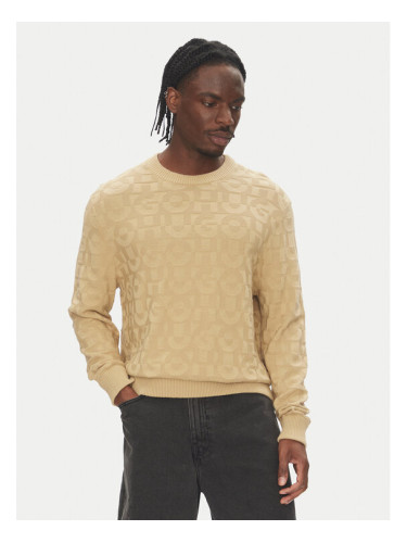 HUGO Пуловер 50543785 Бежов Regular Fit