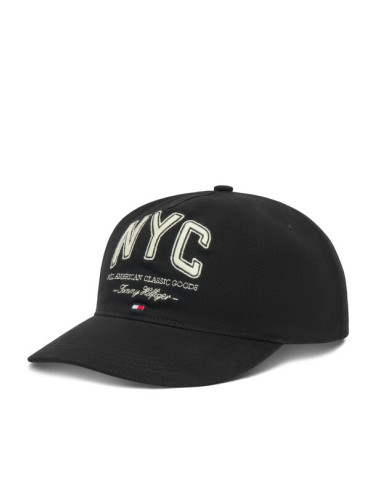 Tommy Hilfiger Шапка с козирка Flag Seasonal 5 Panel AM0AM13562 Черен