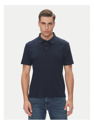 Calvin Klein Тениска с яка и копчета Supima LV04LB276G Тъмносин Regular Fit