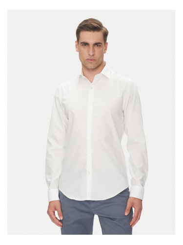 Calvin Klein Риза LV019EU017 Бял Slim Fit