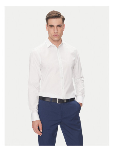 Calvin Klein Риза LV019EU029 Бял Slim Fit