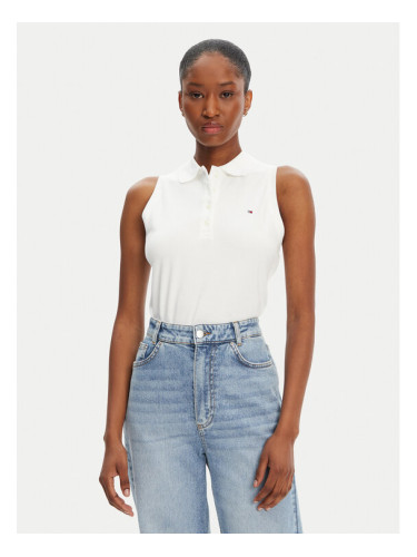 Tommy Hilfiger Блуза 1985 WW0WW46790 Бял Slim Fit