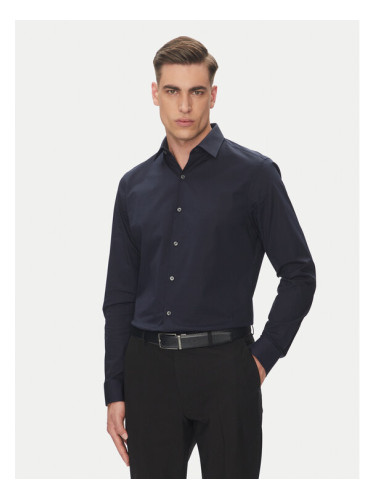 Calvin Klein Риза Essential LV019EU000 Тъмносин Slim Fit