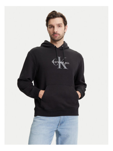 Calvin Klein Jeans Суитшърт Monologo LV04RC282G Черен Regular Fit