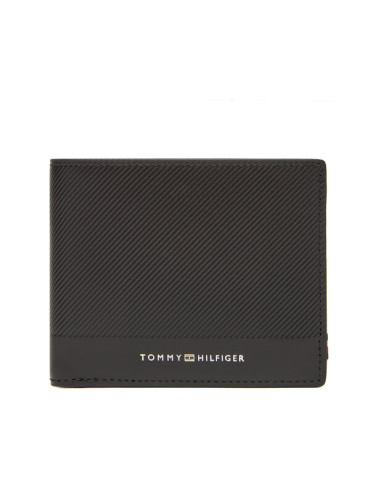 Tommy Hilfiger Портфейл Th Foundation Mini Cc Wallet AM0AM13507 Черен