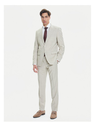 BOSS Костюм H-Huge 50546099 Бежов Slim Fit
