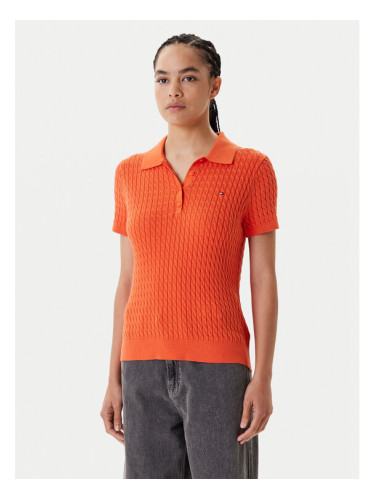 Tommy Hilfiger Пуловер Fine WW0WW41474 Оранжев Regular Fit