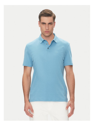 Calvin Klein Тениска с яка и копчета Supima LV04LB276G Син Regular Fit