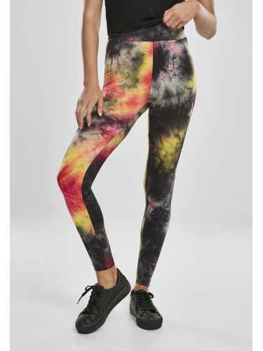 Дамски клин в черно и тъмнорозово от Urban Classics Ladies Tie Dye High Waist Leggings