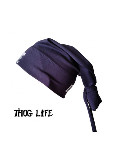 Бийни шапка в тъмносиньо с бродерия Thug life tattoo Street Knowledge