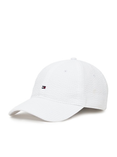 Шапка с козирка Tommy Hilfiger Flag Seersucker 6 Panel AM0AM13427 Бял