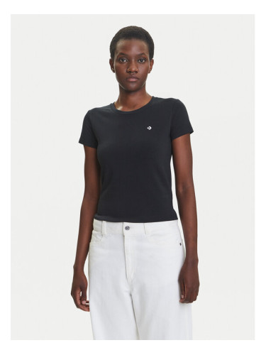 Converse Тишърт 10027252-A02 Черен Slim Fit