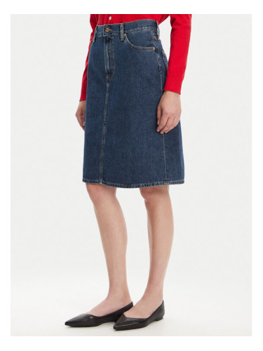 Tommy Hilfiger Дънкова пола WW0WW45666 Тъмносин Straight Fit