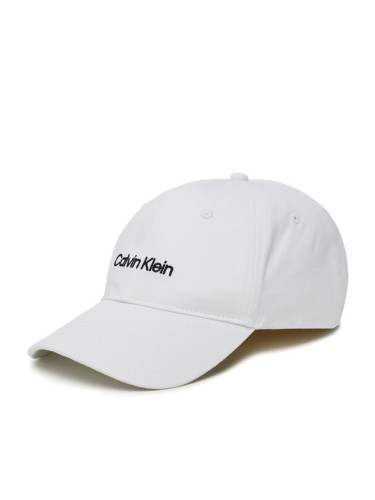 Calvin Klein Шапка с козирка Logo Embroidery LV04D5003G Бял