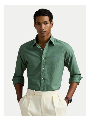 Polo Ralph Lauren Риза 710804257056 Зелен Slim Fit