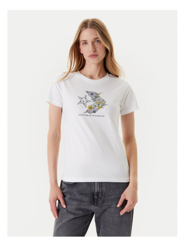 Converse Тишърт Nature Star Chevron 10027752-A02 Бял Regular Fit