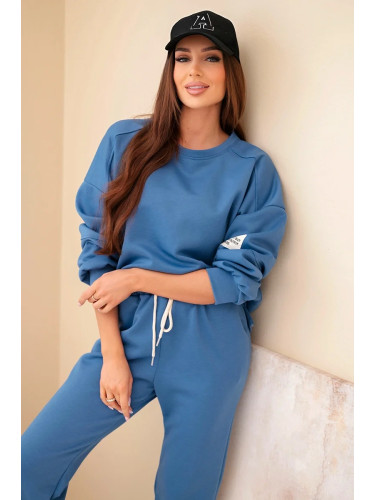 Kesi Włoski Set sweatshirt + pants buttery fabric denim