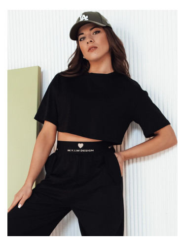 Черен дамски къс топ TABITT