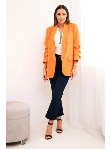 Kesi Włoski Elegant jacket with lapels dark orange