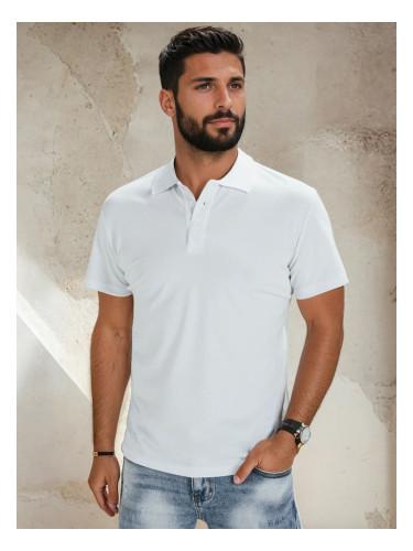 Koszulka polo męska biała Dstreet