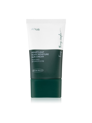 Anua Heartleaf Silky Moisture Sun Cream интензивно хидратиращ дневен крем SPF 50+ 50 мл.