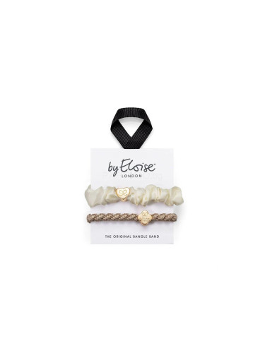 By Eloise London Set Cream and Gold Ластик за коса за жени 1 бр