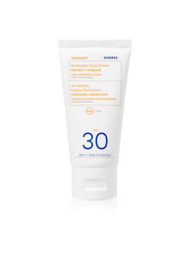 Korres Yoghurt Sunscreen слънцезащитен крем за лице с висока UV защита SPF 30 50 мл.
