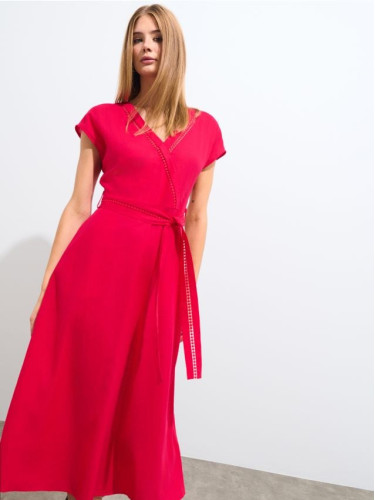 Mohito - Миди рокля с лен - фуксия