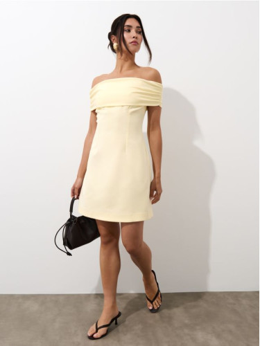 Mohito - Мини рокля с открити рамене - жълто