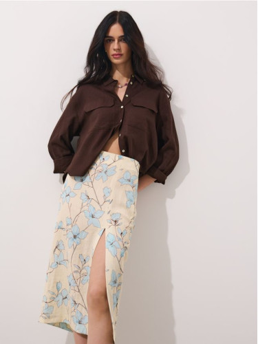 Mohito - Миди пола на цветя - бежово