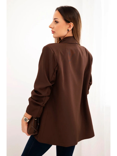 Kesi Włoski Elegant blazer with lapels brown