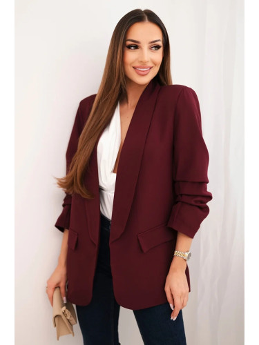 Kesi Włoski Elegant blazer with lapels burgundy
