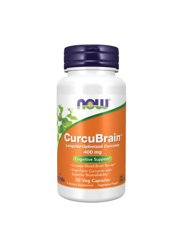 NOW - Curcubrain Longvida 400 mg - 50 веган капсули