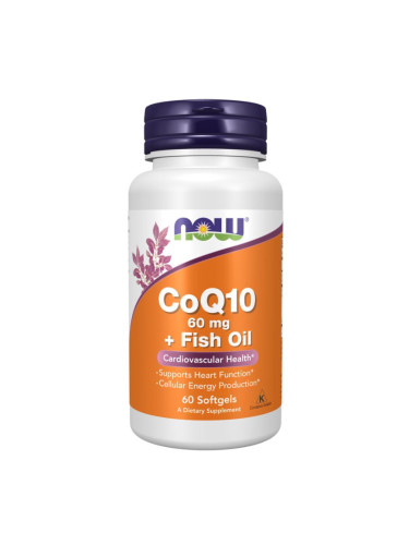 NOW - CoQ10 60 mg With Omega 3 - 60 дражета
