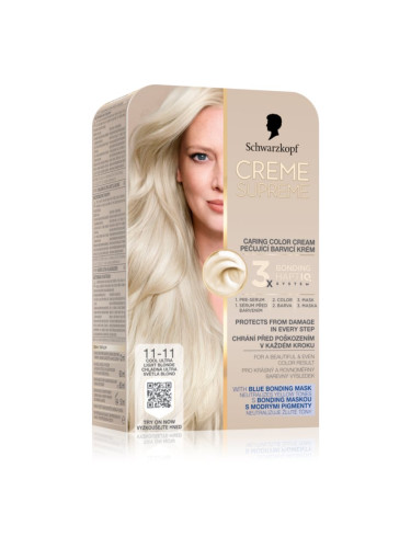 Schwarzkopf Creme Supreme перманентната боя за коса цвят 11-11 Cool Ultra Light Blonde 60 мл.