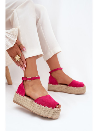 Boto Дамски еспадрили на платформа с плетене фуксия Selise