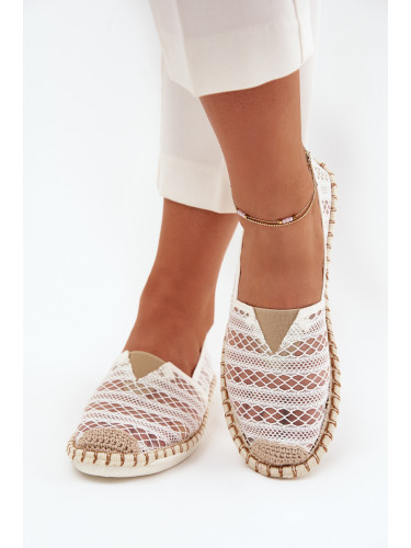 Boto Дамски Еспадрили С Мрежа Бели Faylira
