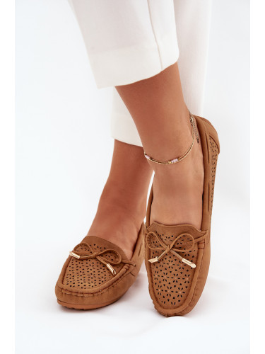 Boto Дамски Мокасини С Дизайн И Връзка Кафяви Мириса