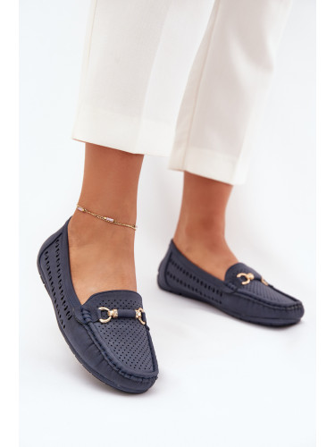 Boto Дамски Мокасини С Декорация В Тъмносиньо Kaydance
