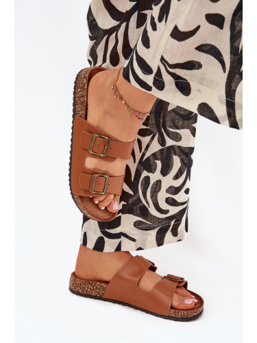 EVENTO Дамски сандали на коркова платформа с катарами Camel Vesina